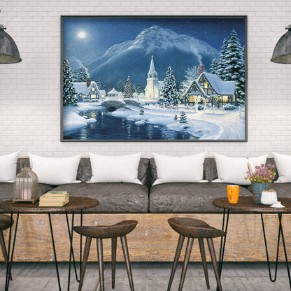 Housing Landscape - Full Round Drill Diamond Painting 50*40CM