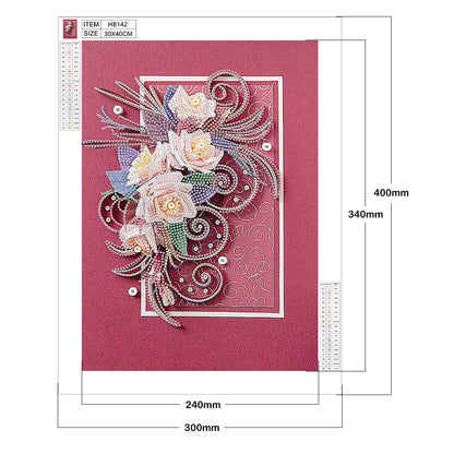 Rose - Special Shaped Drill Diamond Painting 30*40CM