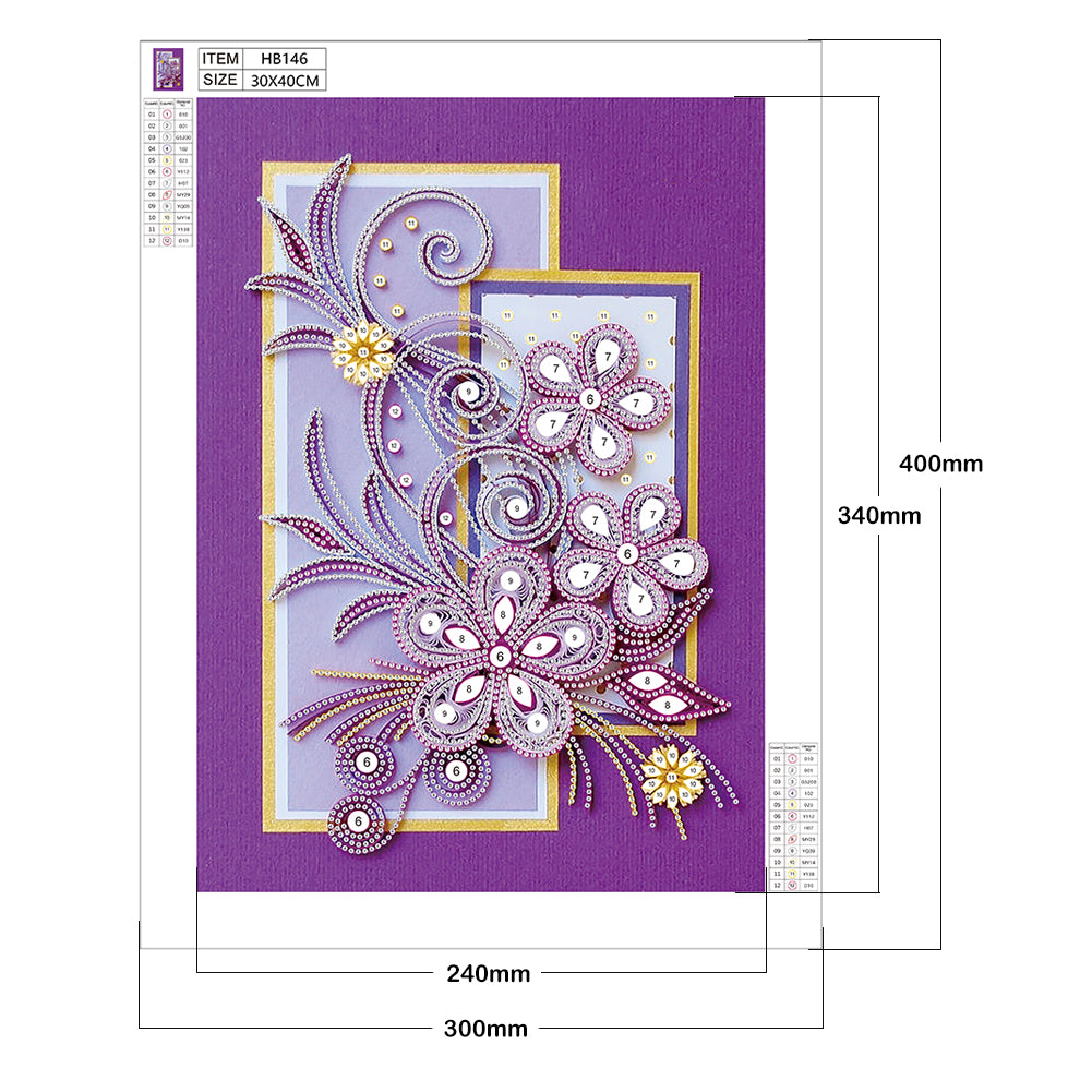 Paper Flower - Special Shaped Drill Diamond Painting 30*40CM