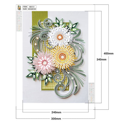 Paper Flower - Special Shaped Drill Diamond Painting 30*40CM