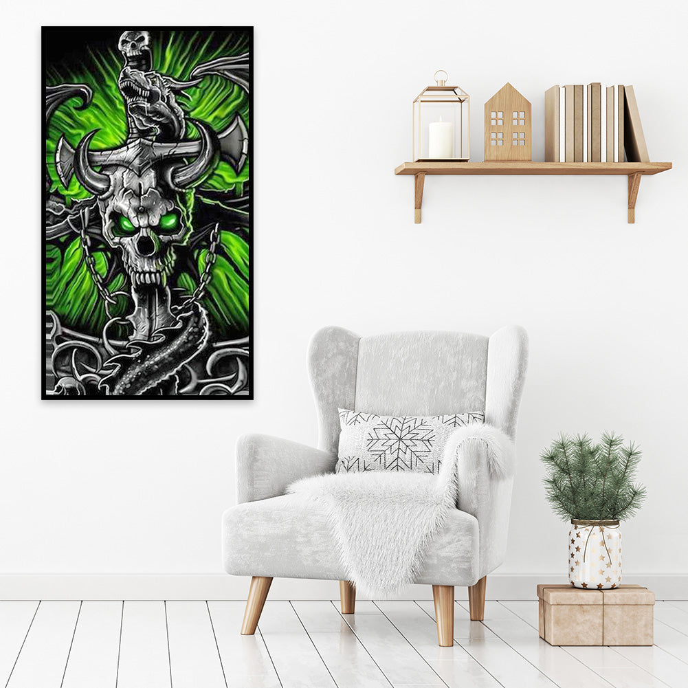 Skull - Full Round Drill Diamond Painting 45*80CM