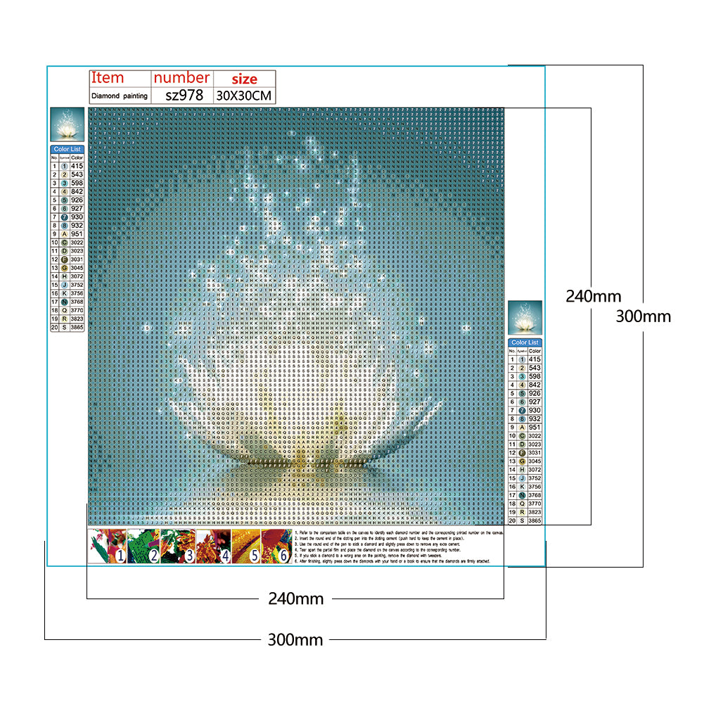 Lotus - Full Round Drill Diamond Painting 30*30CM