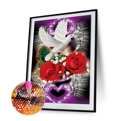 Red Rose - Special Shaped Drill Diamond Painting 35*50CM