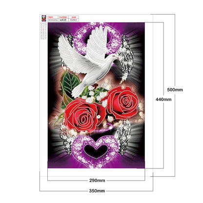 Red Rose - Special Shaped Drill Diamond Painting 35*50CM