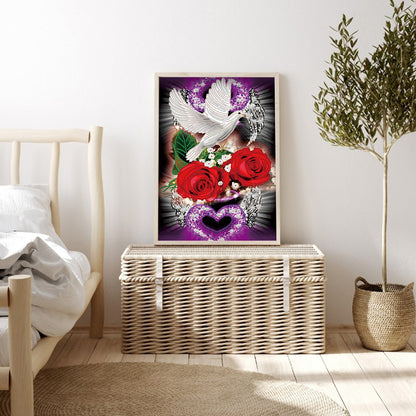 Red Rose - Special Shaped Drill Diamond Painting 35*50CM