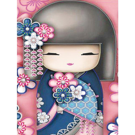 Janpanese Doll - Special Shaped Drill Diamond Painting 35*45CM