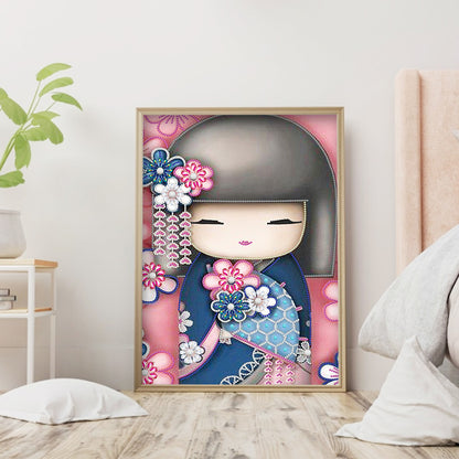 Janpanese Doll - Special Shaped Drill Diamond Painting 35*45CM