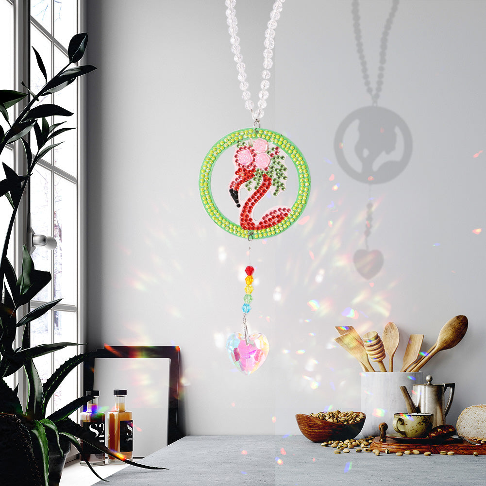 Bird Animal Prism Pendant DIY Painting Kit Window Car Love Crystal Hanging