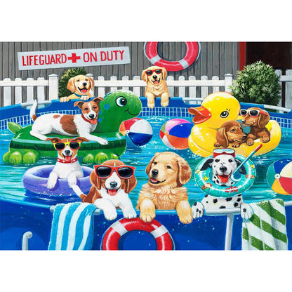 Pool Dog - Full Round Drill Diamond Painting 40*30CM
