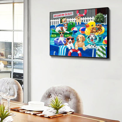 Pool Dog - Full Round Drill Diamond Painting 40*30CM