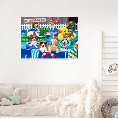 Pool Dog - Full Round Drill Diamond Painting 40*30CM