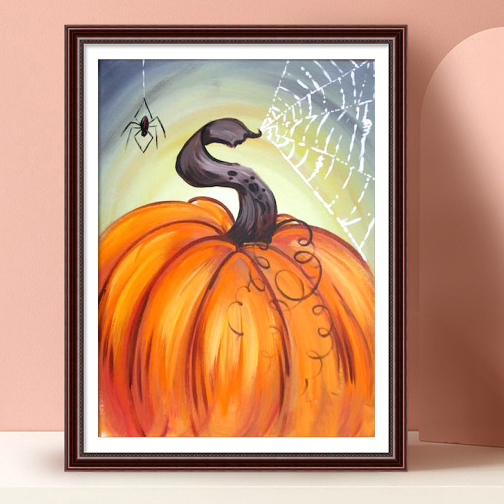 Spider Pumpkin - Full Round Drill Diamond Painting 30*40CM