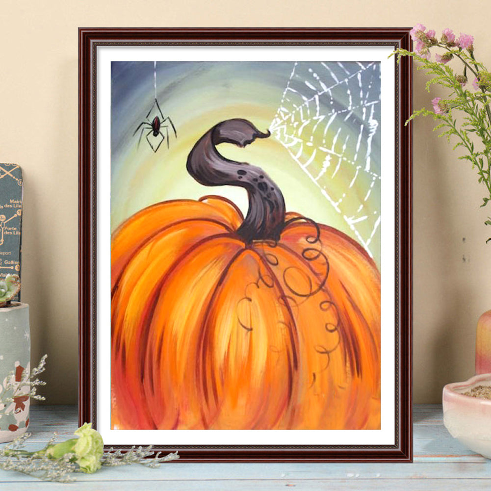 Spider Pumpkin - Full Round Drill Diamond Painting 30*40CM