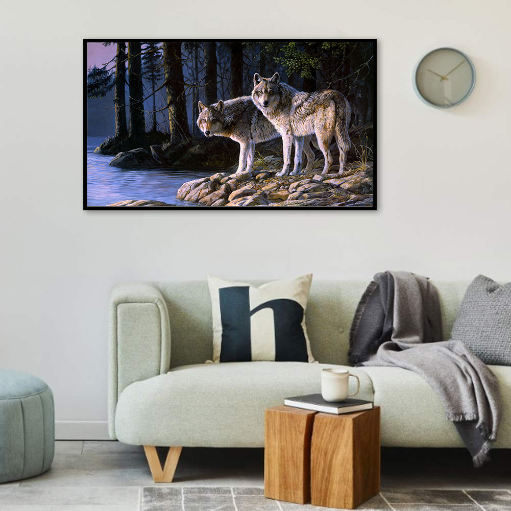 Wolf - Full Round Drill Diamond Painting 70*40CM