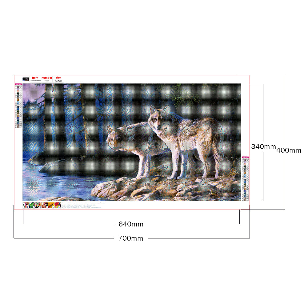 Wolf - Full Round Drill Diamond Painting 70*40CM