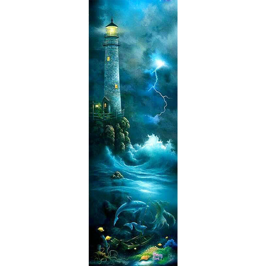 Lighthouse - Full Round Drill Diamond Painting 30*90CM