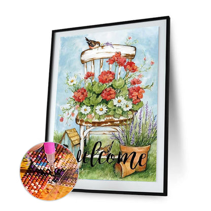 Bird Flower - Full Round Drill Diamond Painting 30*40CM