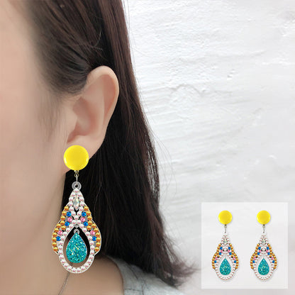 5D Mosaic Diamond Earrings DIY Painting Kit Drilling Ear Dangles Jewelry