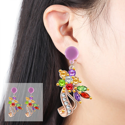 5D Mosaic Diamond Earrings DIY Painting Kit Drilling Ear Dangles Jewelry