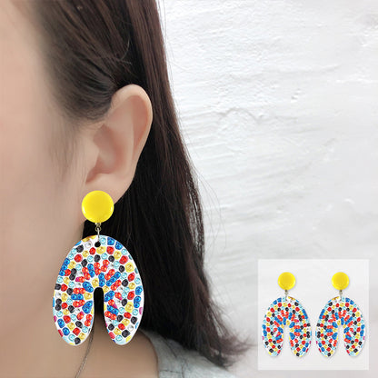 5D Mosaic Diamond Earrings DIY Painting Kit Drilling Ear Dangles Jewelry