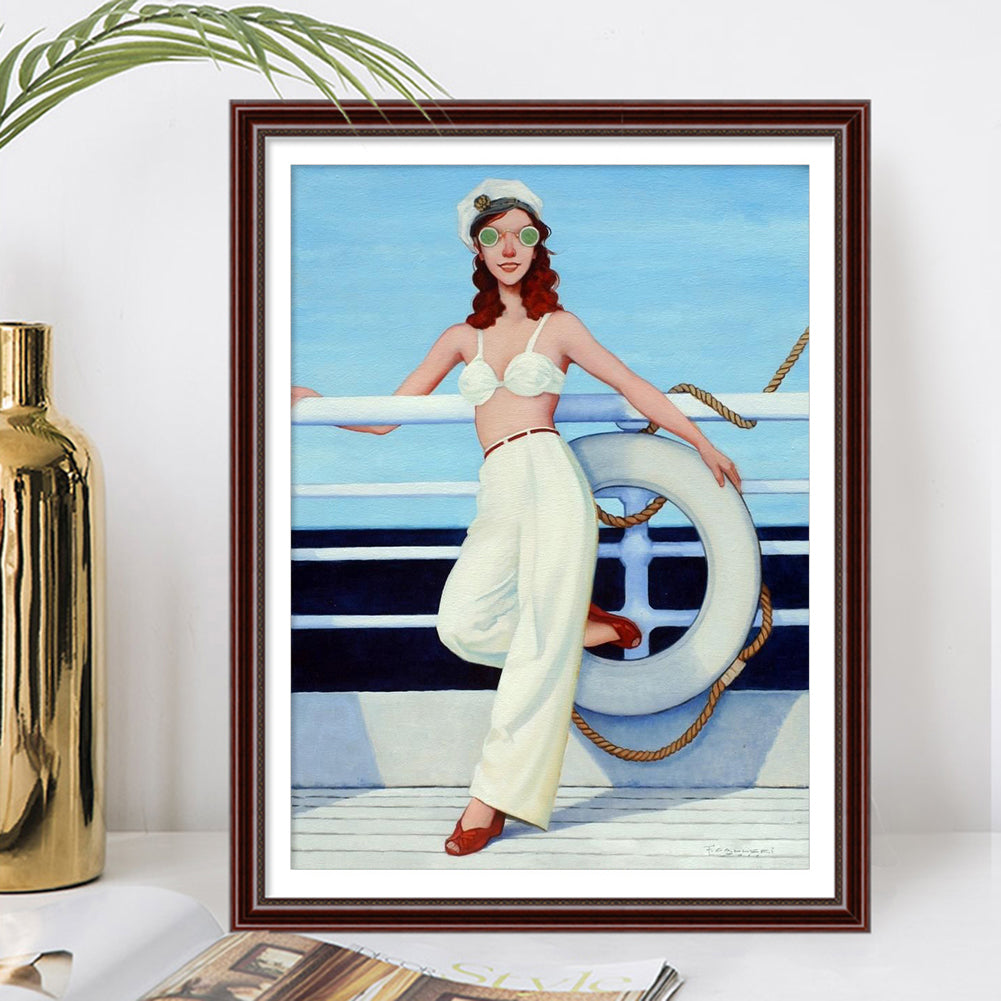 Beach Girls - Full Round Drill Diamond Painting 30*40CM