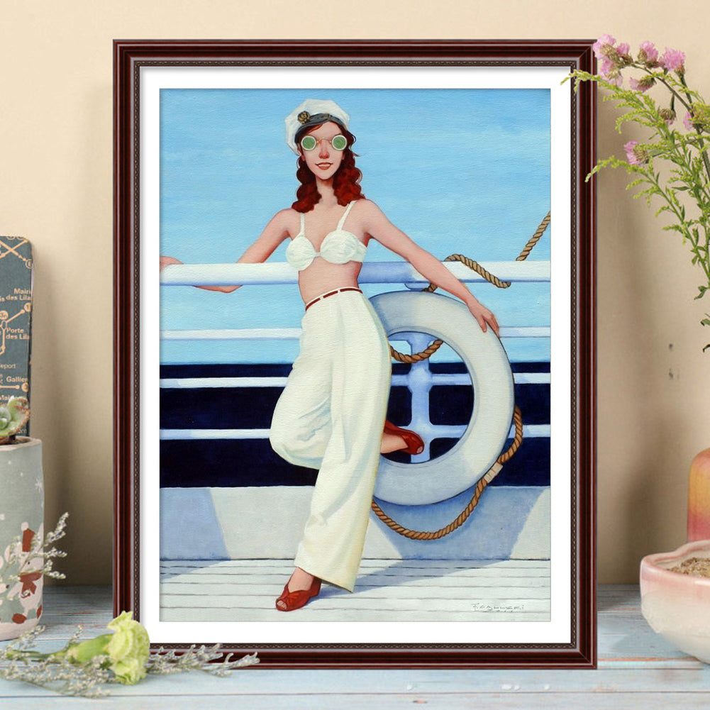 Beach Girls - Full Round Drill Diamond Painting 30*40CM