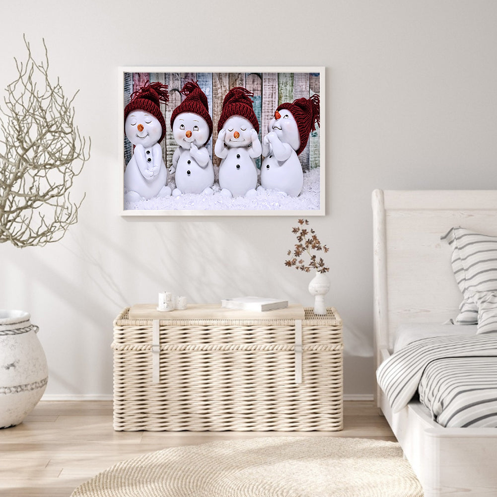 Snowman - Full Square Drill Diamond Painting 50*30CM