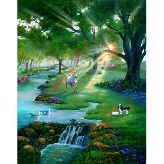 Grassland Horse - Full Round Drill Diamond Painting 40*50CM