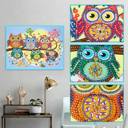 Owl - Special Shaped Drill Diamond Painting 40*30CM