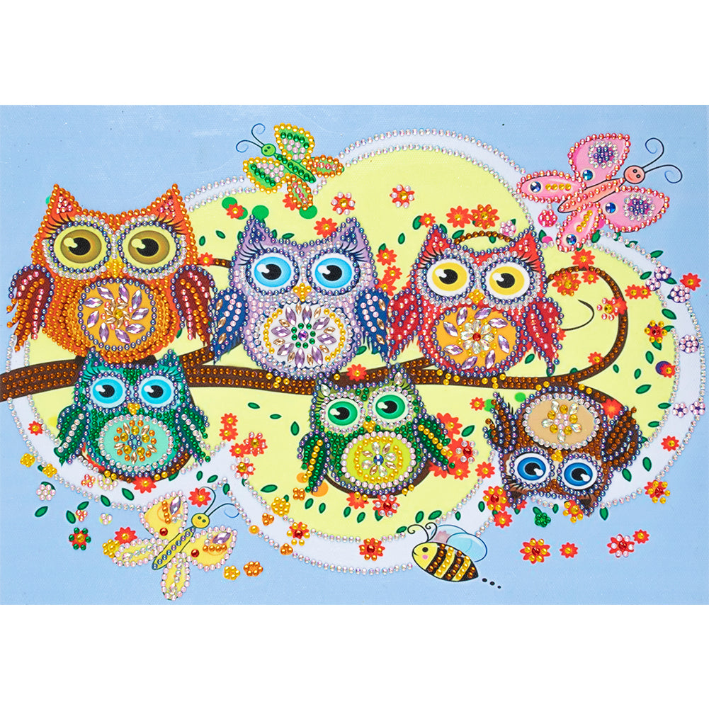 Owl - Special Shaped Drill Diamond Painting 40*30CM