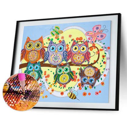 Owl - Special Shaped Drill Diamond Painting 40*30CM