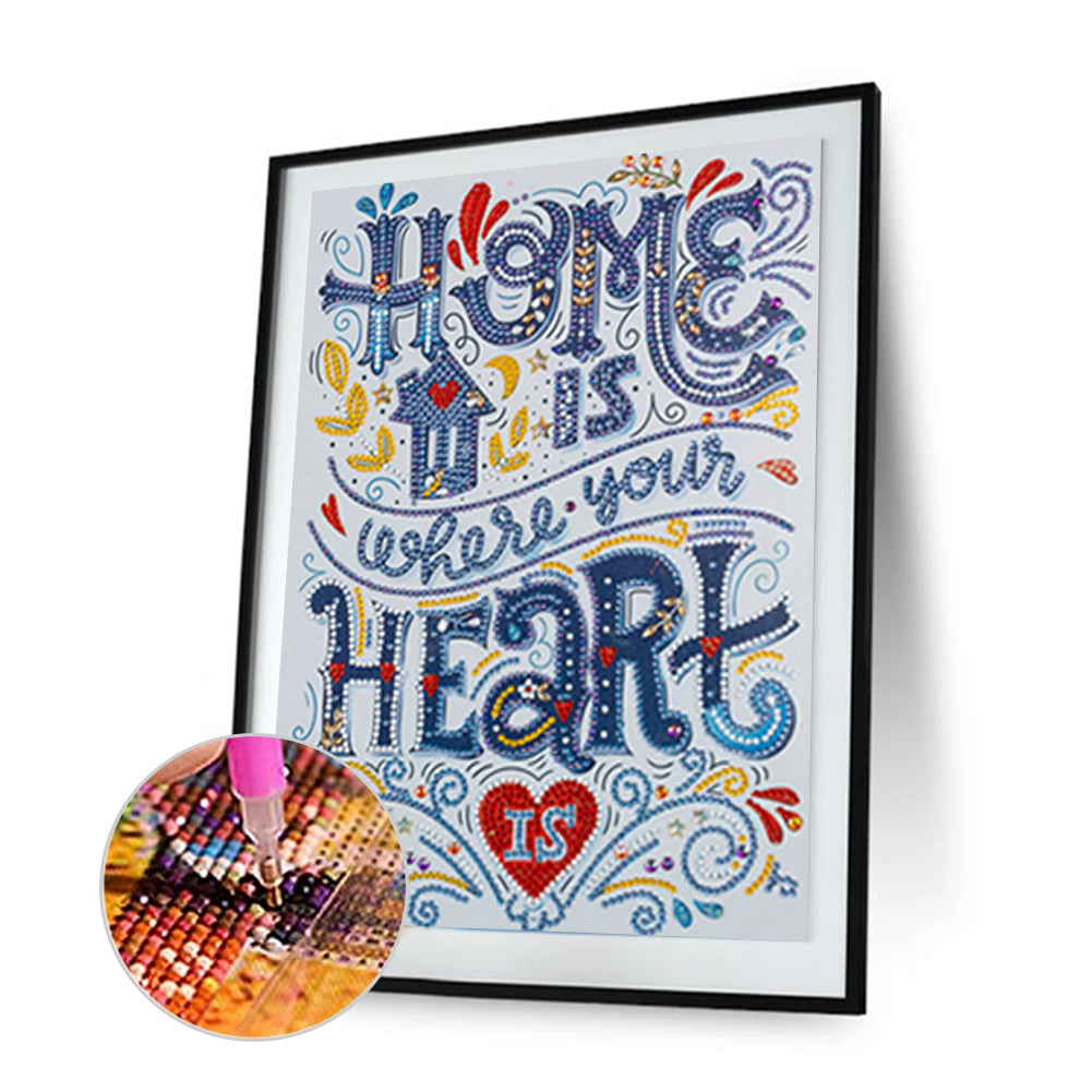 English Words - Special Shaped Drill Diamond Painting 30*40CM