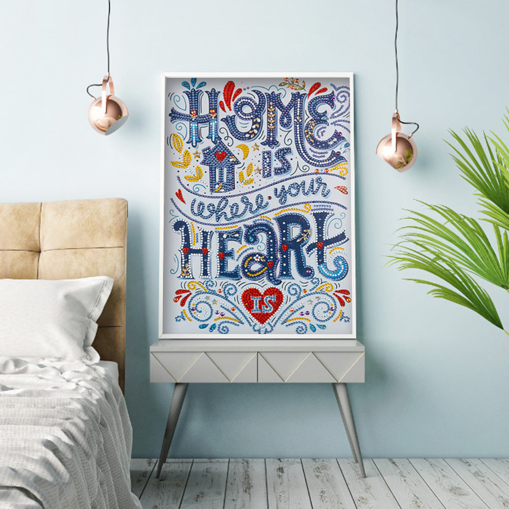 English Words - Special Shaped Drill Diamond Painting 30*40CM