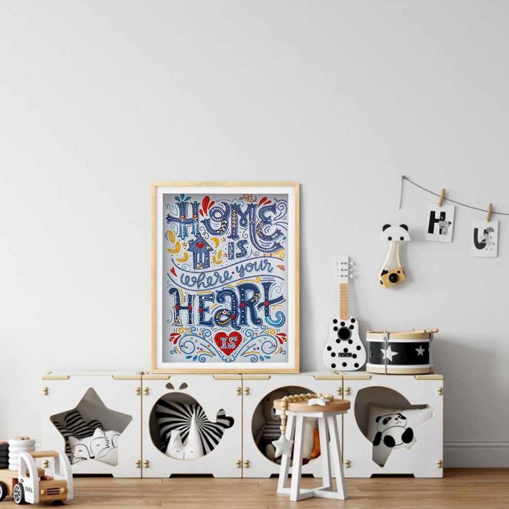 English Words - Special Shaped Drill Diamond Painting 30*40CM