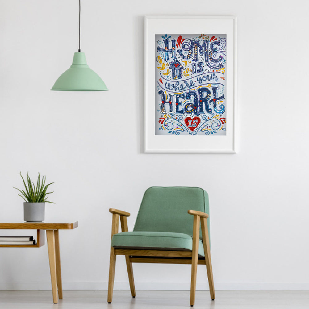 English Words - Special Shaped Drill Diamond Painting 30*40CM