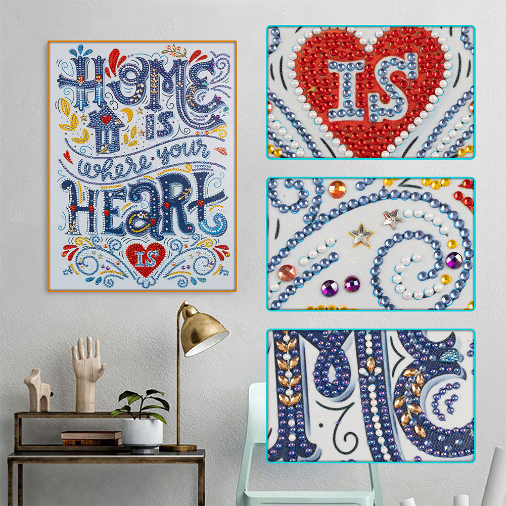 English Words - Special Shaped Drill Diamond Painting 30*40CM