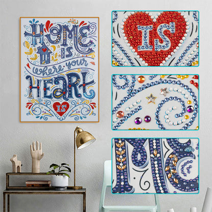 English Words - Special Shaped Drill Diamond Painting 30*40CM