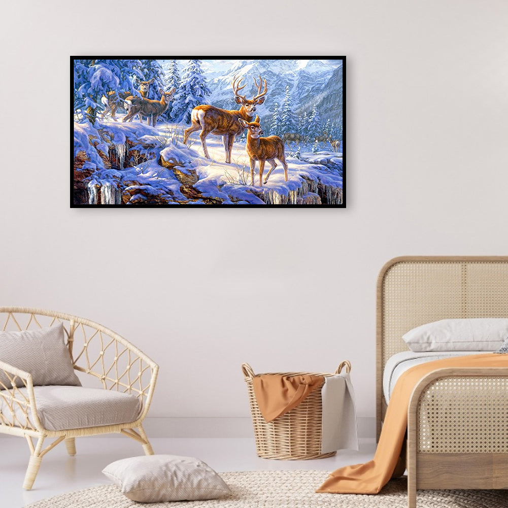 Deer - Full Round Drill Diamond Painting 70*40CM