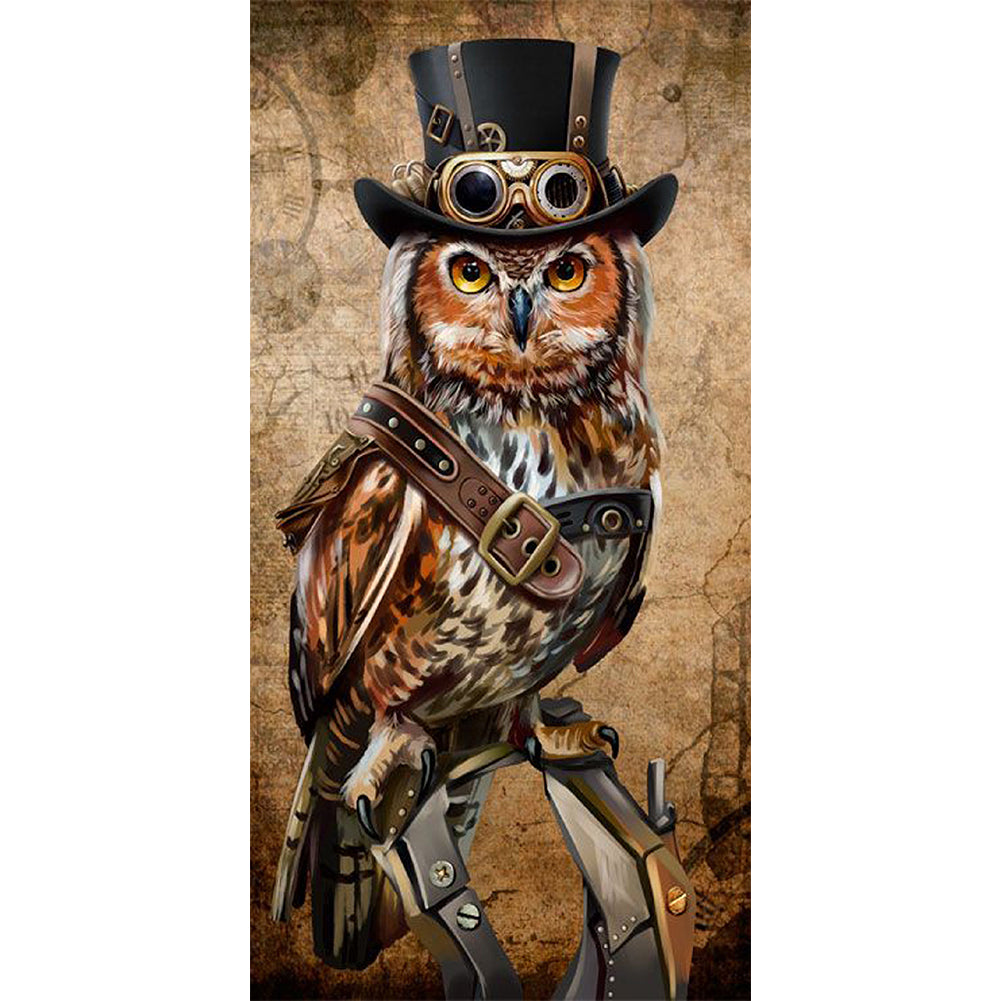 Owl - Full Round Drill Diamond Painting 40*75CM