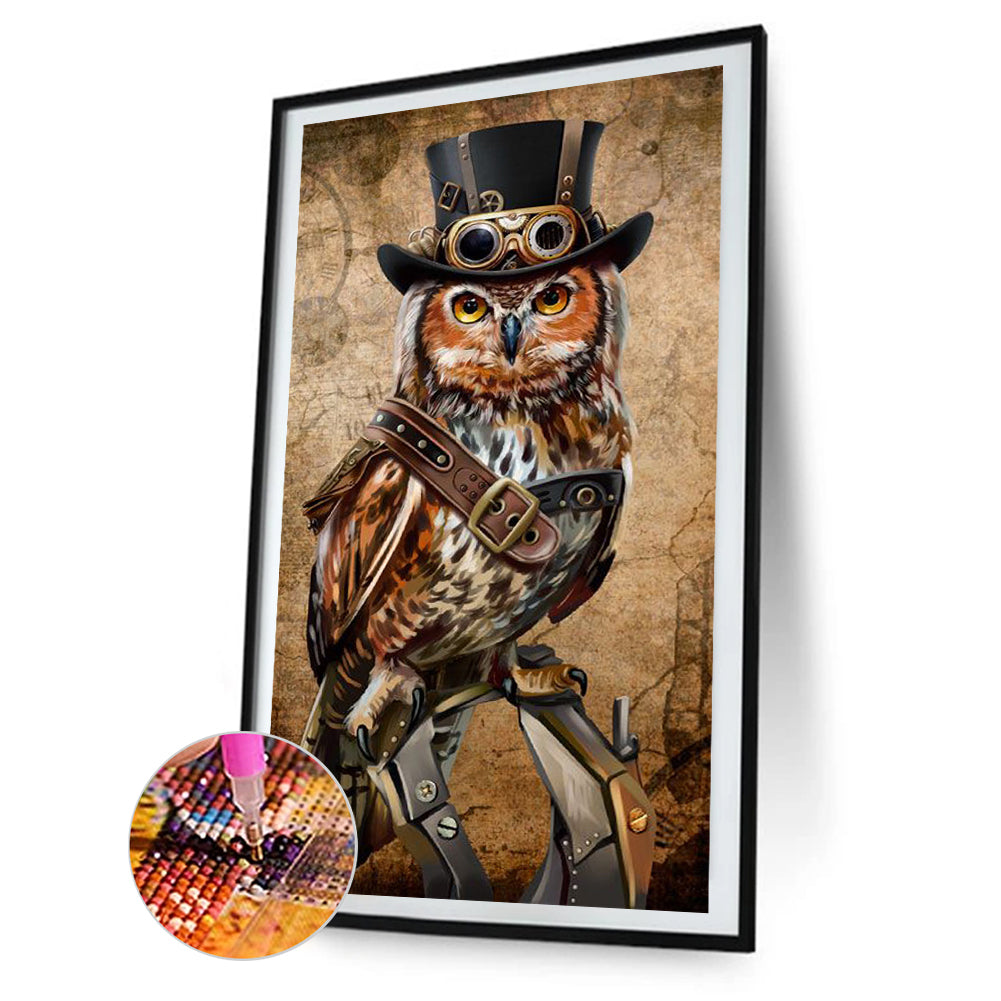 Owl - Full Round Drill Diamond Painting 40*75CM