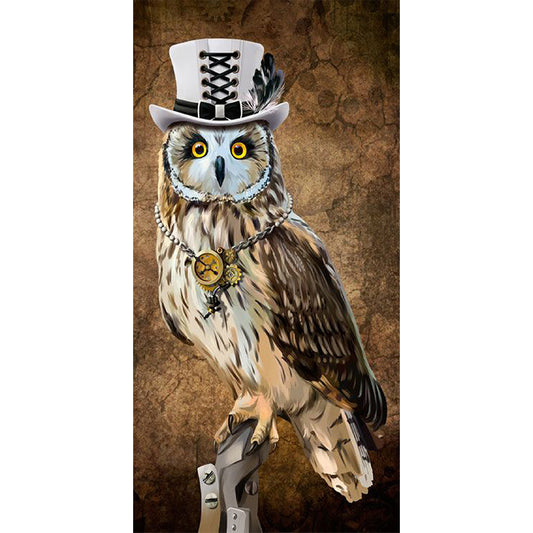 Owl - Full Round Drill Diamond Painting 40*75CM