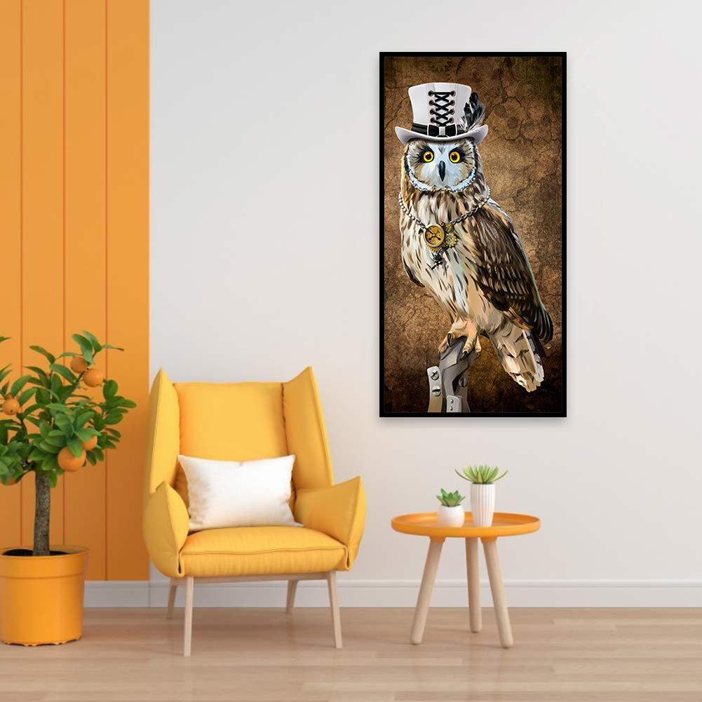 Owl - Full Round Drill Diamond Painting 40*75CM