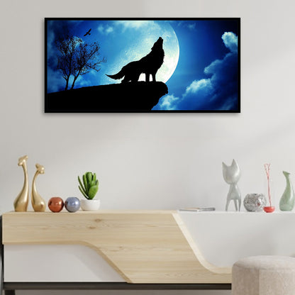 Night Wolf - Full Round Drill Diamond Painting 80*40CM