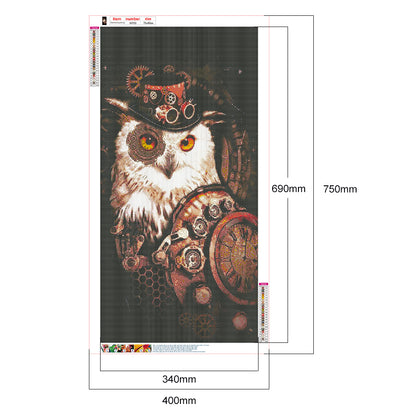 Owl - Full Round Drill Diamond Painting 40*75CM