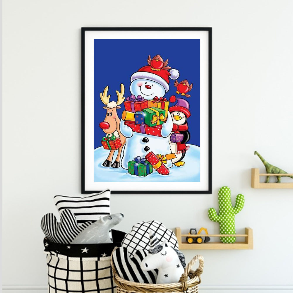 Snowman - Full Round Drill Diamond Painting 30*40CM