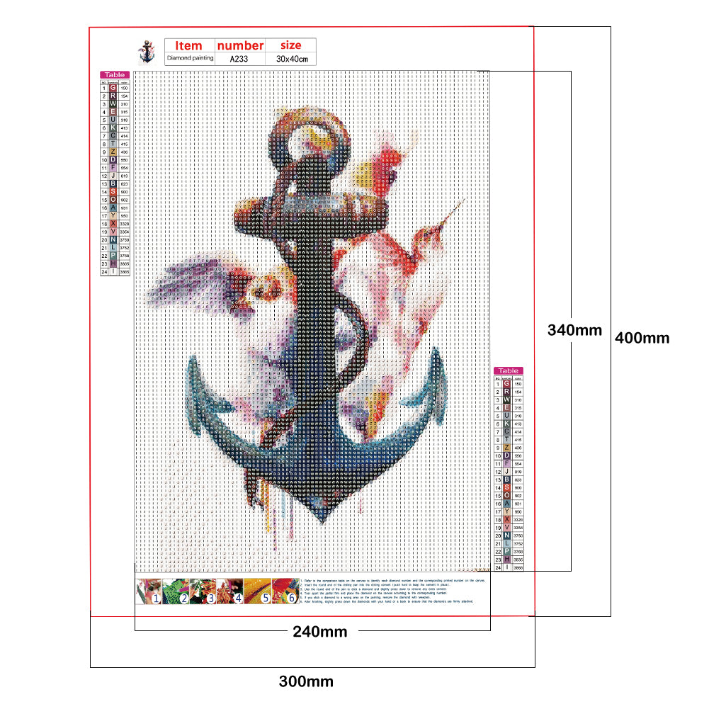 Ship Anchor - Full Round Drill Diamond Painting 30*40CM