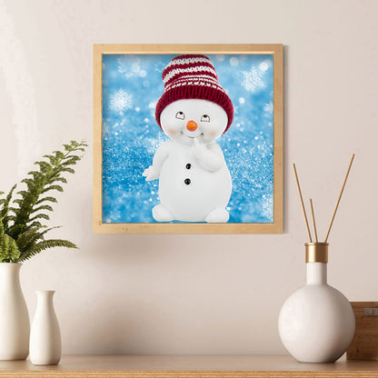 Red Snowman - Full Round Drill Diamond Painting 30*30CM