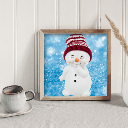 Red Snowman - Full Round Drill Diamond Painting 30*30CM