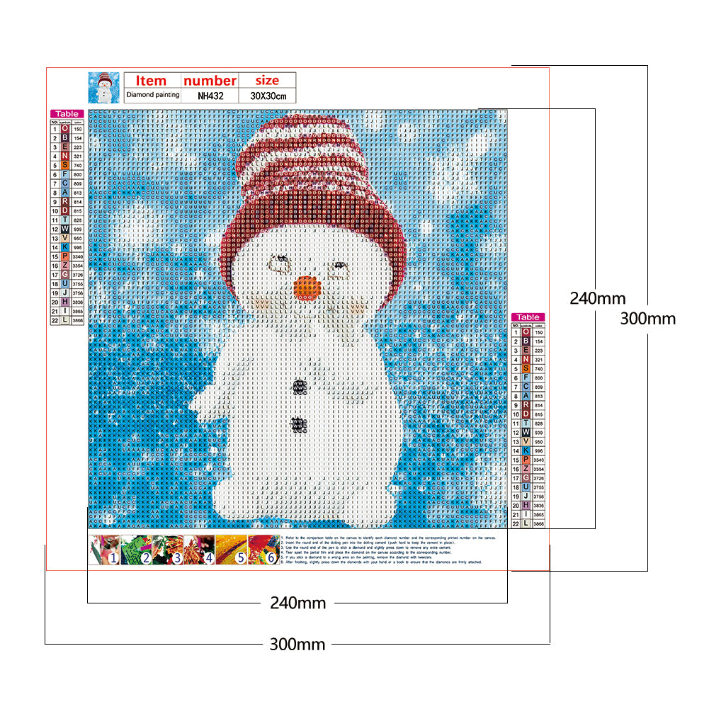 Red Snowman - Full Round Drill Diamond Painting 30*30CM