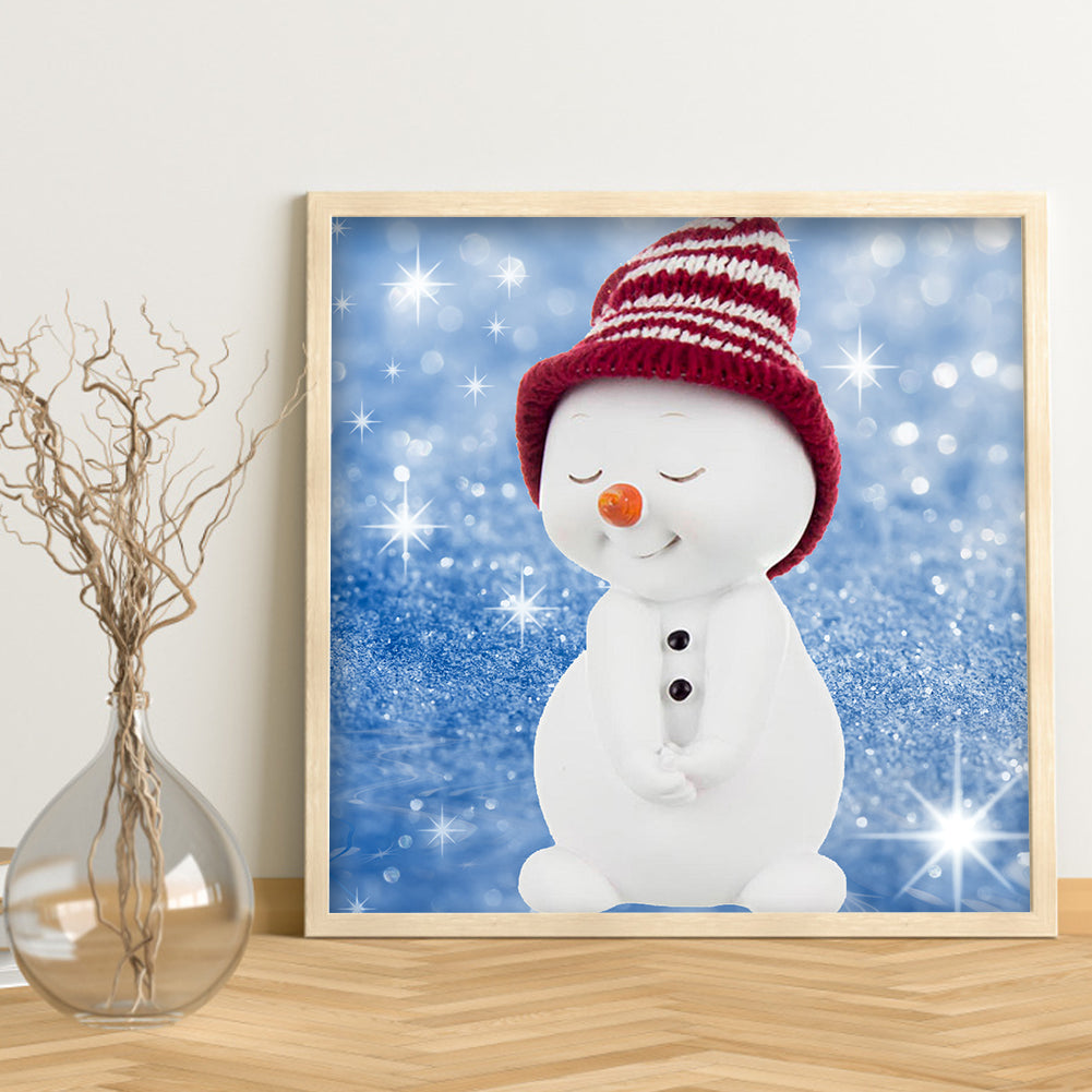 Red Snowman - Full Round Drill Diamond Painting 30*30CM